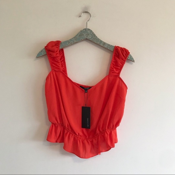 19 Cooper | NWT Red Square Neck Crop Top - Picture 1 of 6